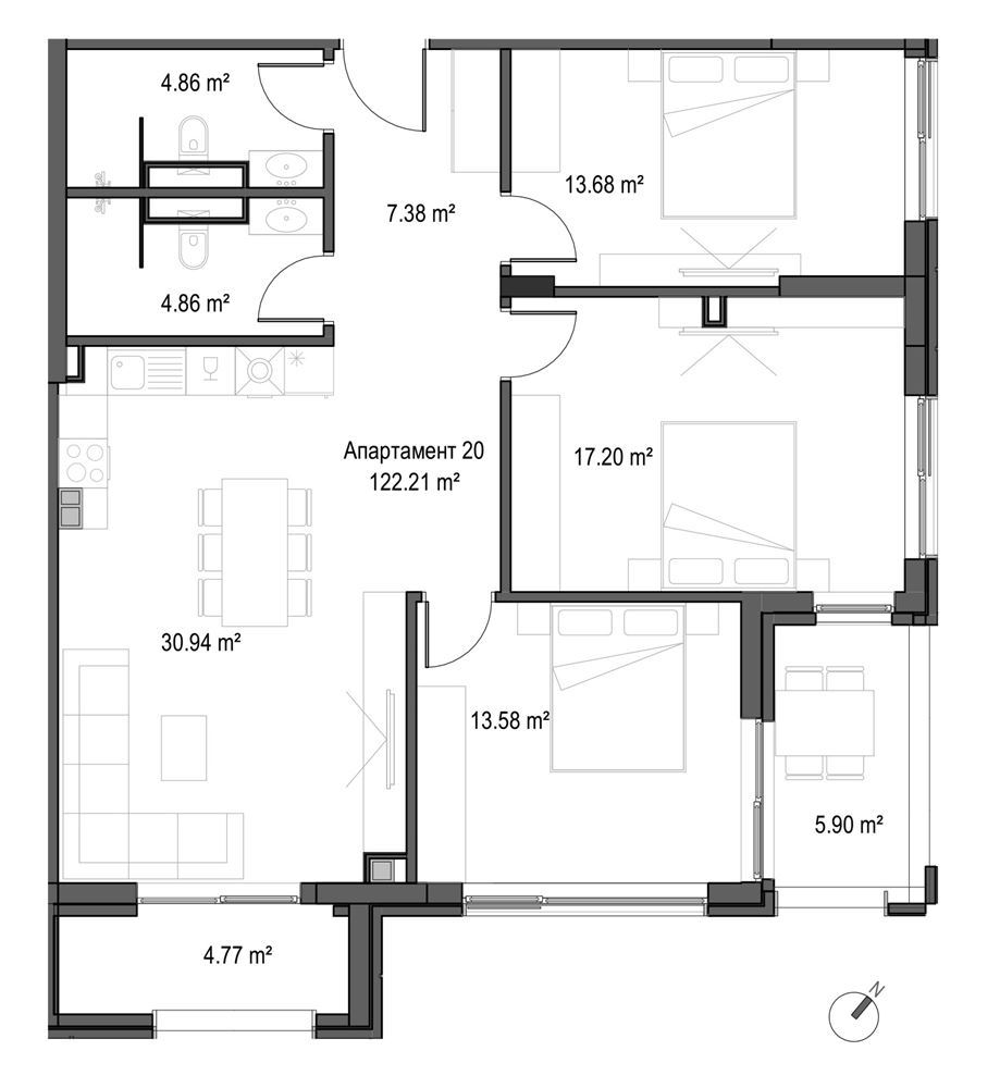 4-СТАЕН АПАРТАМЕНТ 141 М² В МАНАСТИРСКИ ЛИВАДИ ИЗТОК - 0