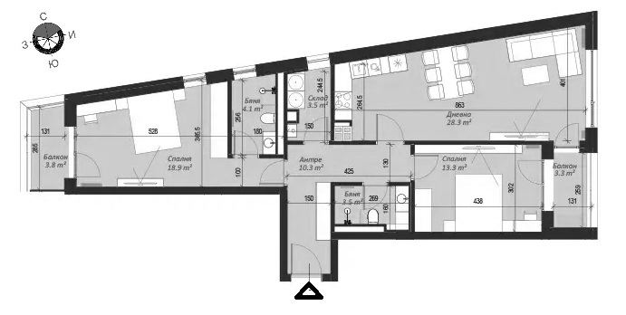 3-СТАЕН АПАРТАМЕНТ 129 М² ДО МЕТРОСТАНЦИЯ ВИТОША - 0