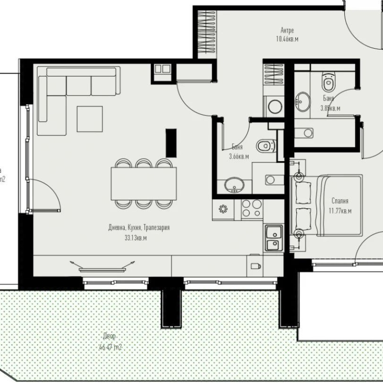3-СТАЕН АПАРТАМЕНТ 121 М² СЪС СОБСТВЕН ДВОР В МАНАСТИРСКИ ЛИВАДИ ИЗТОК - 0