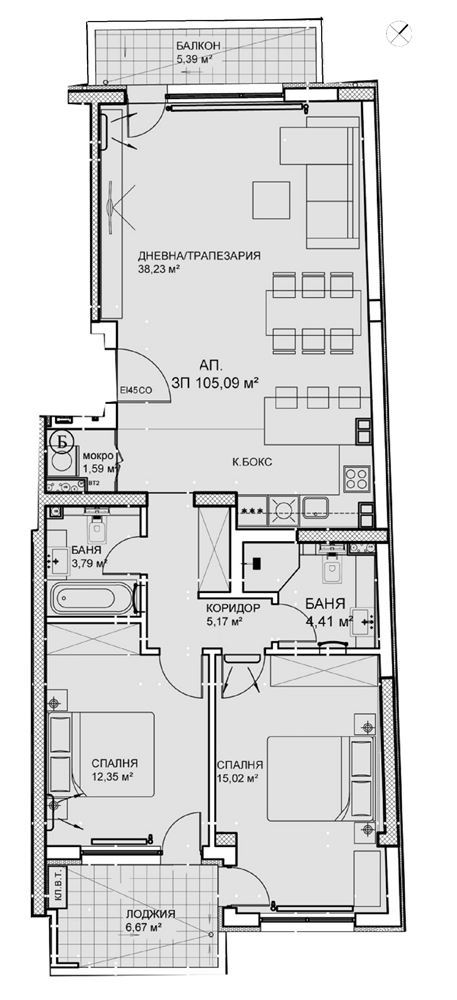 3-СТАЕН АПАРТАМЕНТ 123 М² ДО МЕТРОСТАНЦИЯ КРАСНО СЕЛО - 0