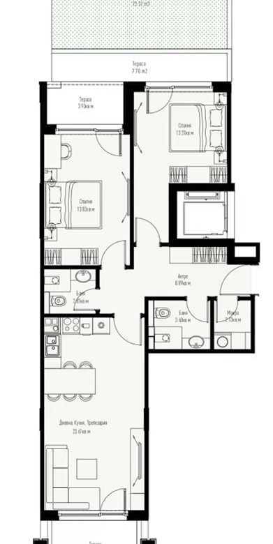 3-СТАЕН АПАРТАМЕНТ 102 М² СЪС СОБСТВЕН ДВОР В МАНАСТИРСКИ ЛИВАДИ ИЗТОК - 0