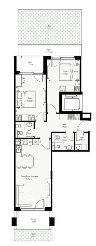 3-СТАЕН АПАРТАМЕНТ 102 М² СЪС СОБСТВЕН ДВОР В МАНАСТИРСКИ ЛИВАДИ ИЗТОК - 0