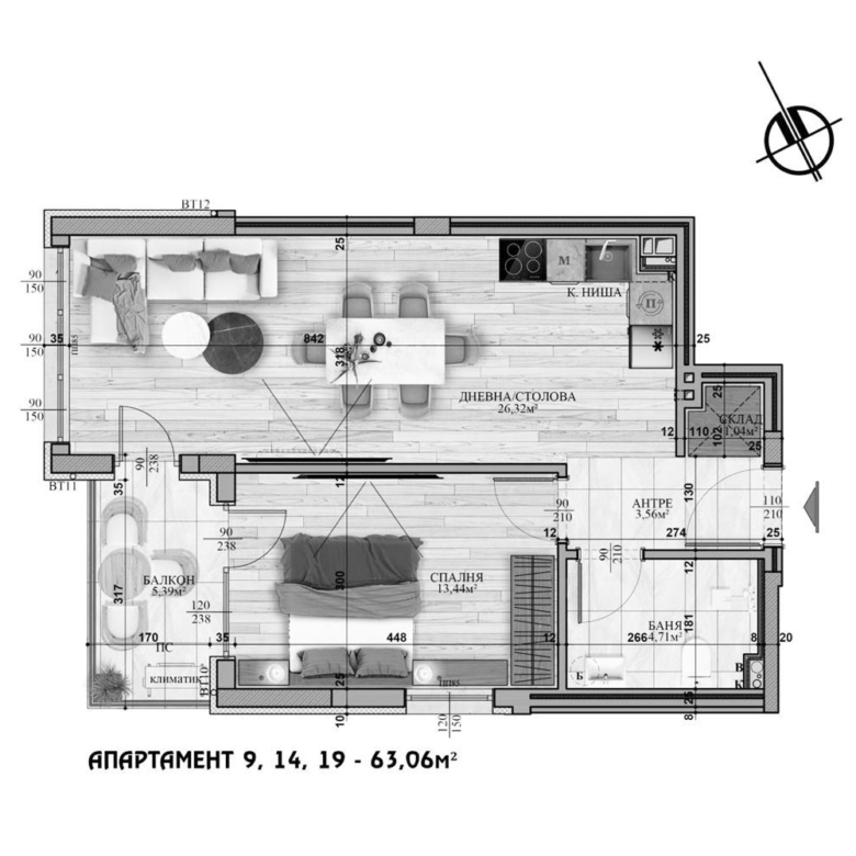 2-СТАЕН АПАРТАМЕНТ 67 М² В КВ. СТУДЕНТСКИ ГРАД - 0