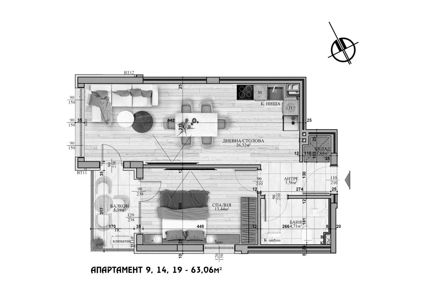 2-СТАЕН АПАРТАМЕНТ 67 М² В КВ. СТУДЕНТСКИ ГРАД - 0