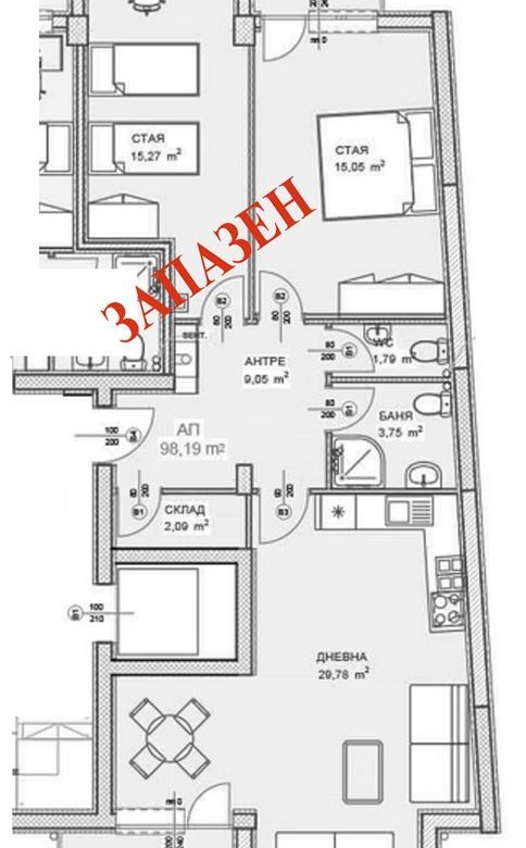 3-СТАЕН АПАРТАМЕНТ 119 М² СЪС ДО МЕТРОСТАНЦИЯ МИЗИЯ - 0