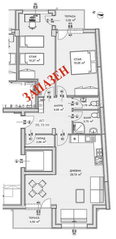 3-СТАЕН АПАРТАМЕНТ 119 М² СЪС ДО МЕТРОСТАНЦИЯ МИЗИЯ - 0
