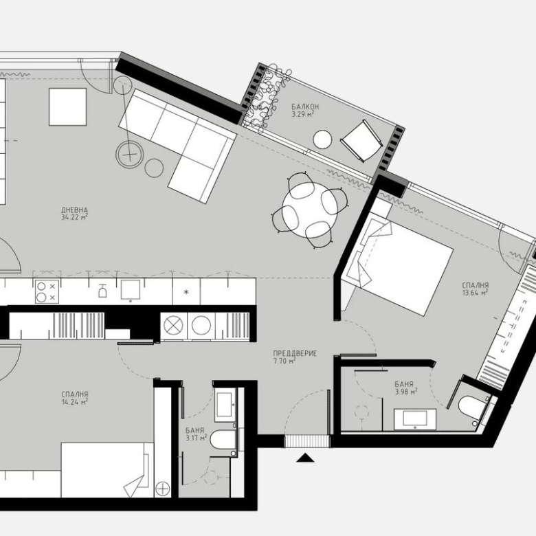 3-СТАЕН АПАРТАМЕНТ 120 М² В ГОРНА БАНЯ - 0