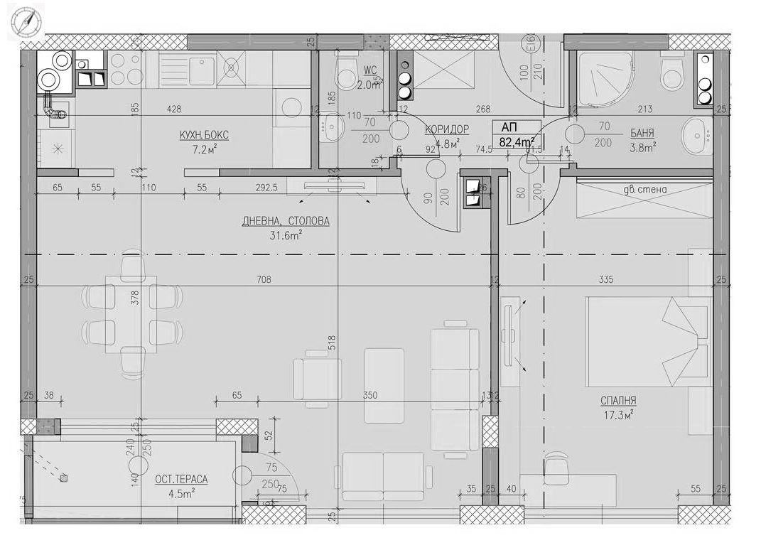 2-СТАЕН АПАРТАМЕНТ 98 М² ДО МЕТРОСТАНЦИЯ ВИТОША - 0