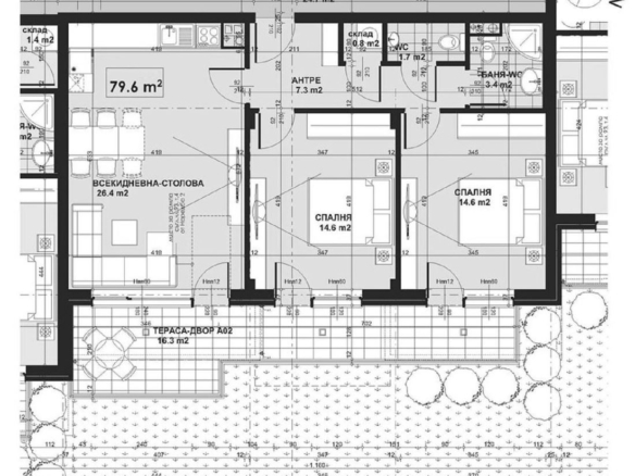 3-СТАЕН АПАРТАМЕНТ 90 М2 В КВ. МАЛИНОВА ДОЛИНА - 0