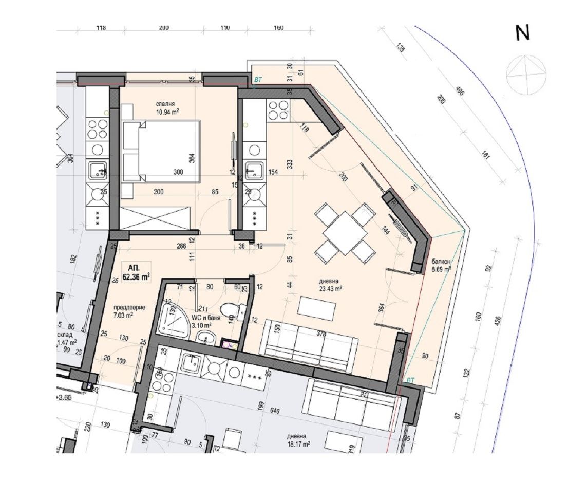 2-СТАЕН АПАРТАМЕНТ 74 М² В КВ. БАНИШОРА. - 0