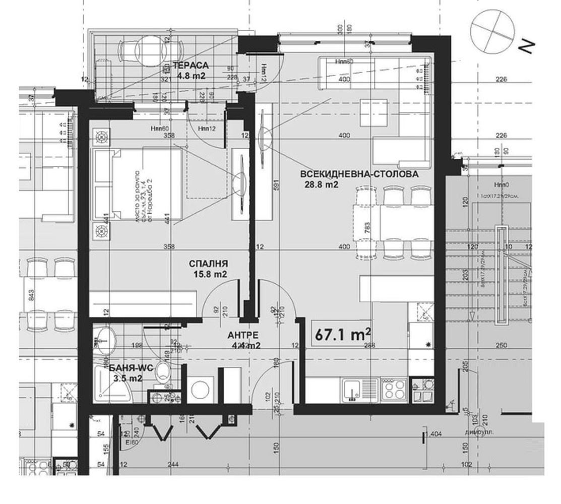 2-СТАЕН АПАРТАМЕНТ 76 М2 В КВ. МАЛИНОВА ДОЛИНА - 0