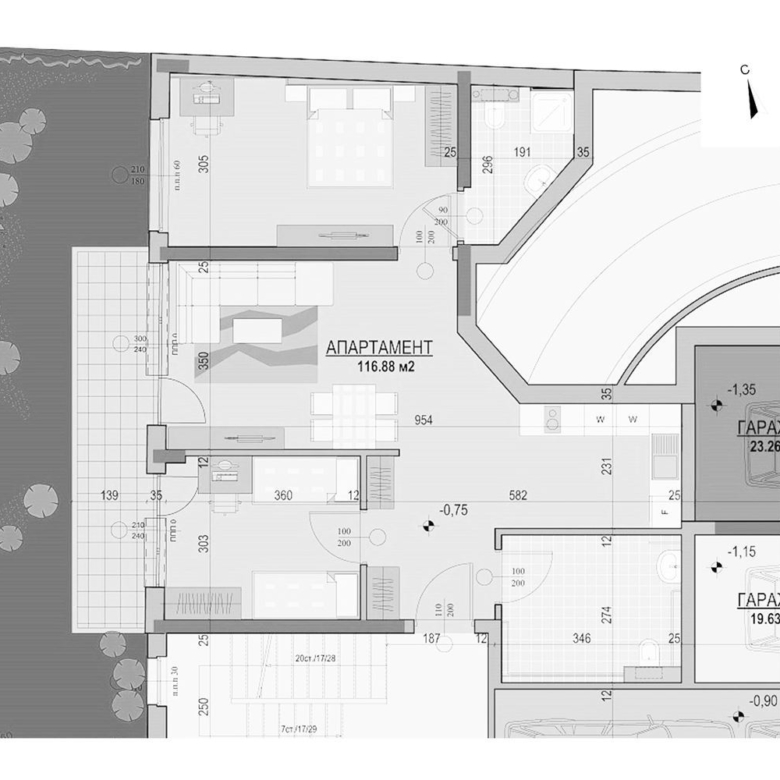 3-СТАЕН АПАРТАМЕНТ - 117 М² В КВ. БАНИШАРА - 0