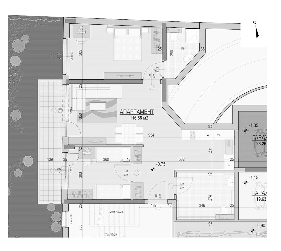3-СТАЕН АПАРТАМЕНТ - 117 М² В КВ. БАНИШАРА - 0