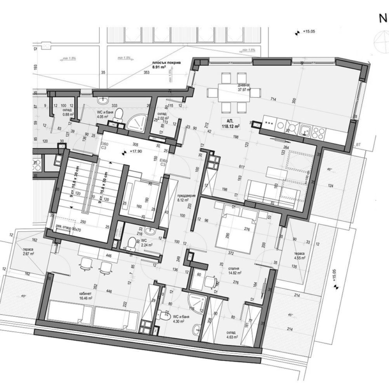 3-СТАЕН АПАРТАМЕНТ 136 М² НЕДАЛЕКО ОТ МЕТРОСТАНЦИЯ ОПЪЛЧЕНСКА. - 0