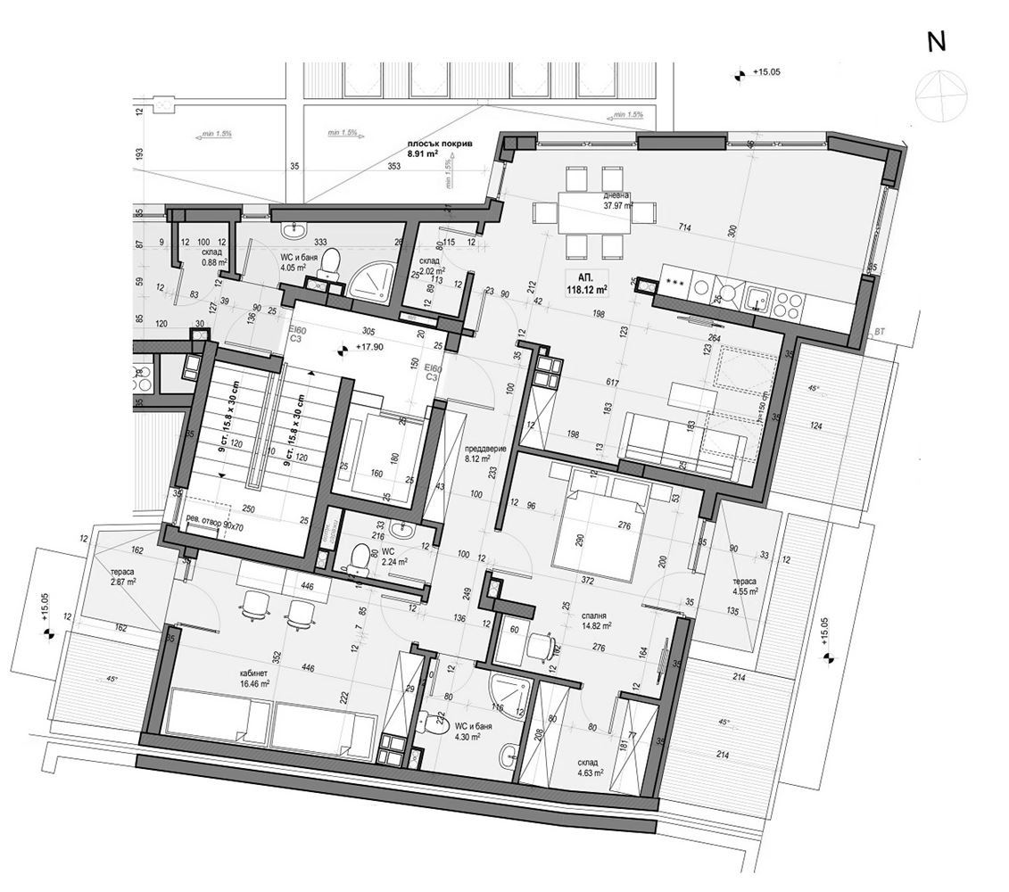 3-СТАЕН АПАРТАМЕНТ 136 М² НЕДАЛЕКО ОТ МЕТРОСТАНЦИЯ ОПЪЛЧЕНСКА. - 0
