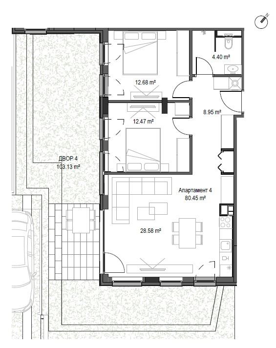 3-СТАЕН АПАРТАМЕНТ 97 М² СЪС СОБСТВЕН ДВОР В МАНАСТИРСКИ ЛИВАДИ ИЗТОК - 0