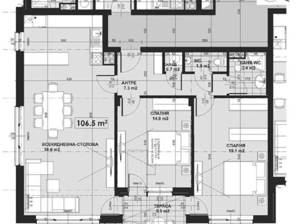 3-СТАЕН АПАРТАМЕНТ 120 М2 В КВ. МАЛИНОВА ДОЛИНА - 0