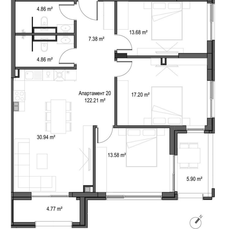 4-СТАЕН АПАРТАМЕНТ 141 М² В МАНАСТИРСКИ ЛИВАДИ ИЗТОК - 0