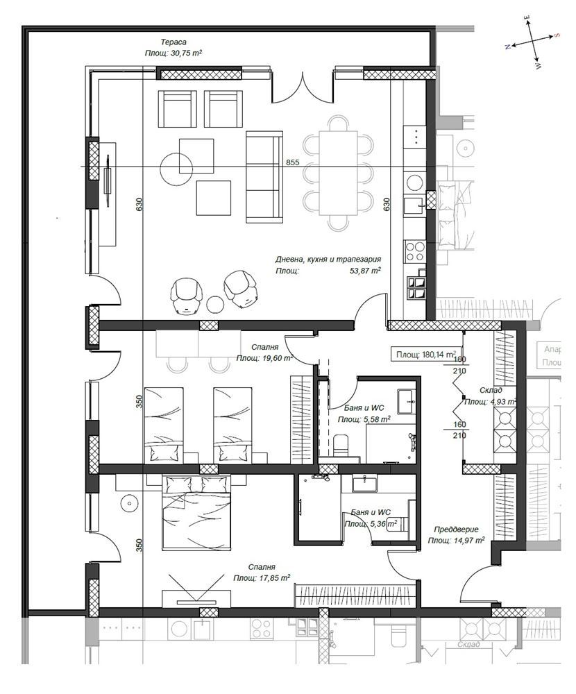 3-СТАЕН АПАРТАМЕНТ 213 М² ДО МЕТРОСТАНЦИЯ КОНСТАНТИН ВЕЛИЧКОВ - 0