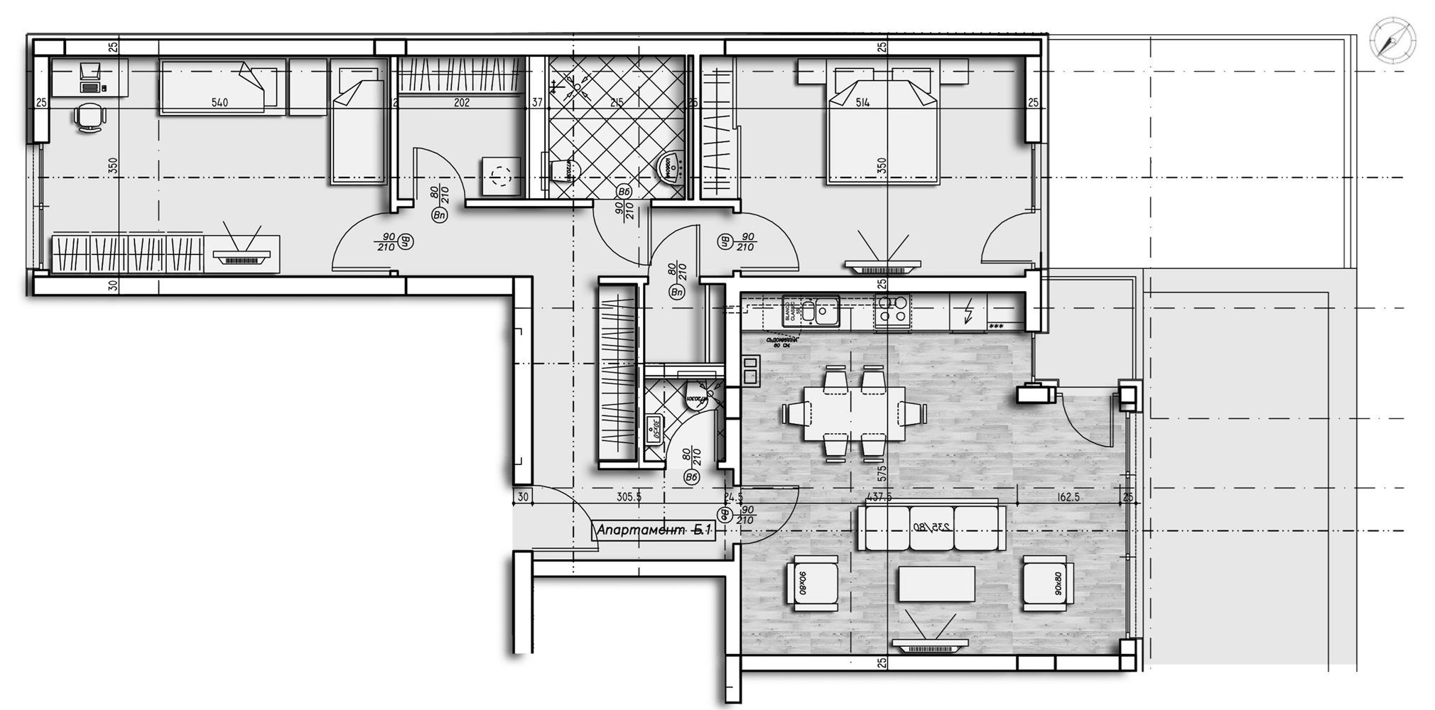 3-СТАЕН АПАРТАМЕНТ 141 М² БЛИЗО ДО ЮЖНИЯ ПАРК - 0