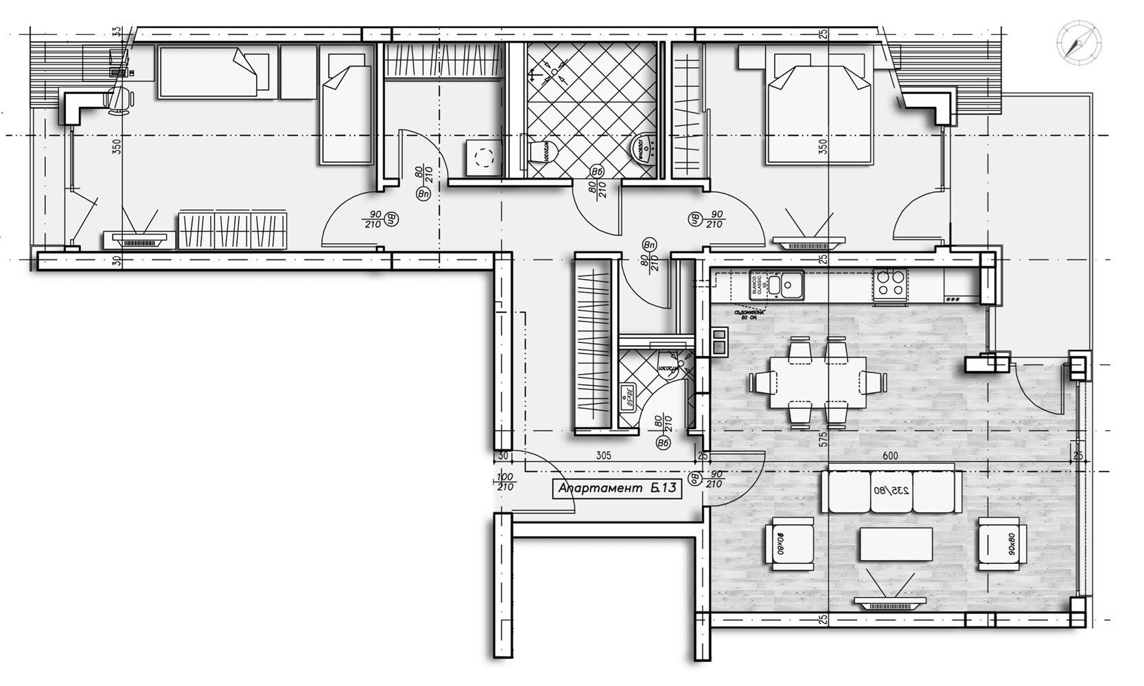 3-СТАЕН АПАРТАМЕНТ 141 М² БЛИЗО ДО ЮЖНИЯ ПАРК - 0