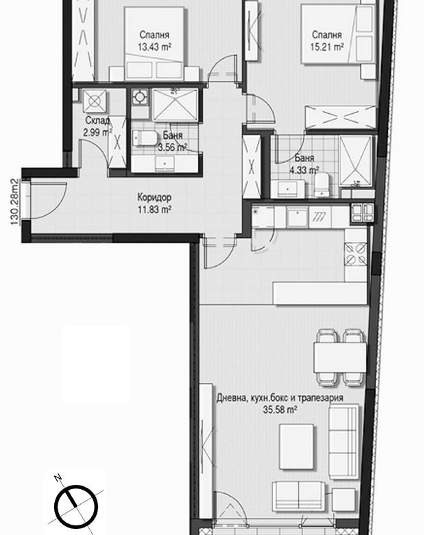 3-СТАЕН АПАРТАМЕНТ 131 М² ДО МЕТРОСТАНЦИЯ ВИТОША - 0