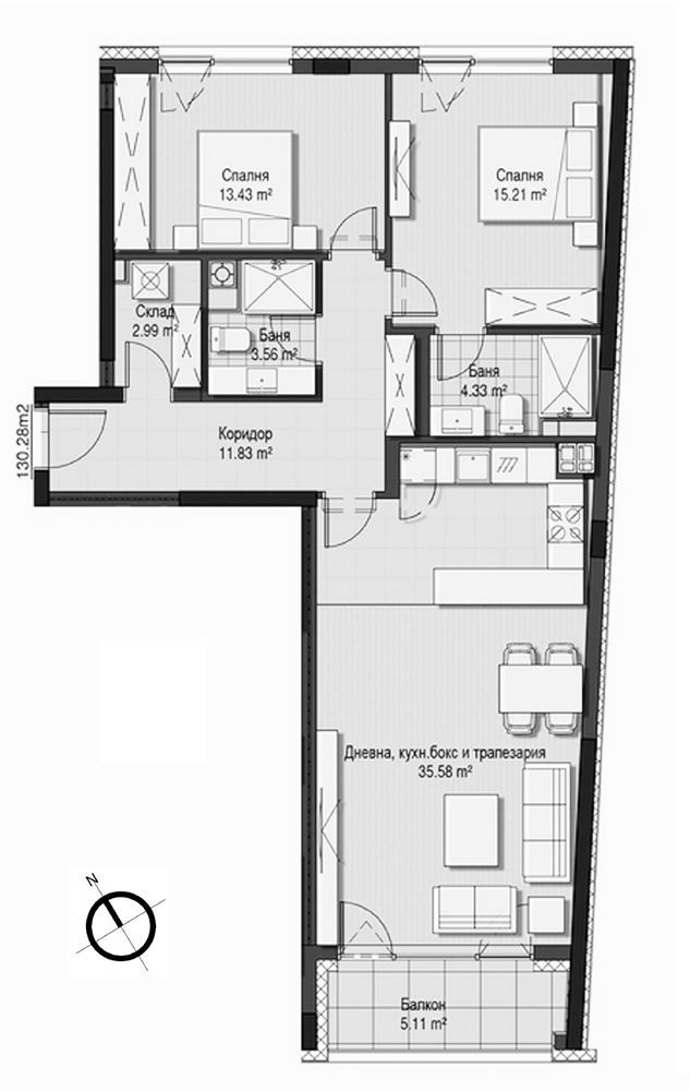 3-СТАЕН АПАРТАМЕНТ 131 М² ДО МЕТРОСТАНЦИЯ ВИТОША - 0