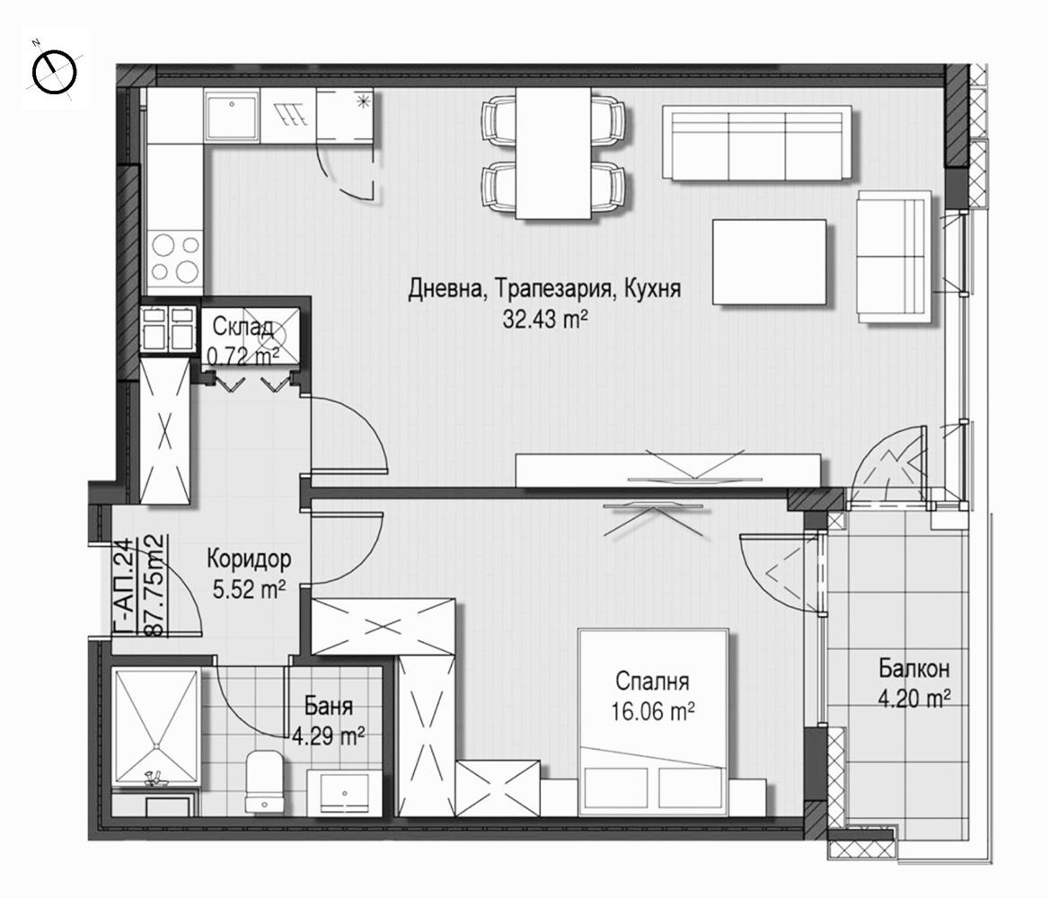 2-СТАЕН АПАРТАМЕНТ 88 М² ДО МЕТРОСТАНЦИЯ ВИТОША - 0