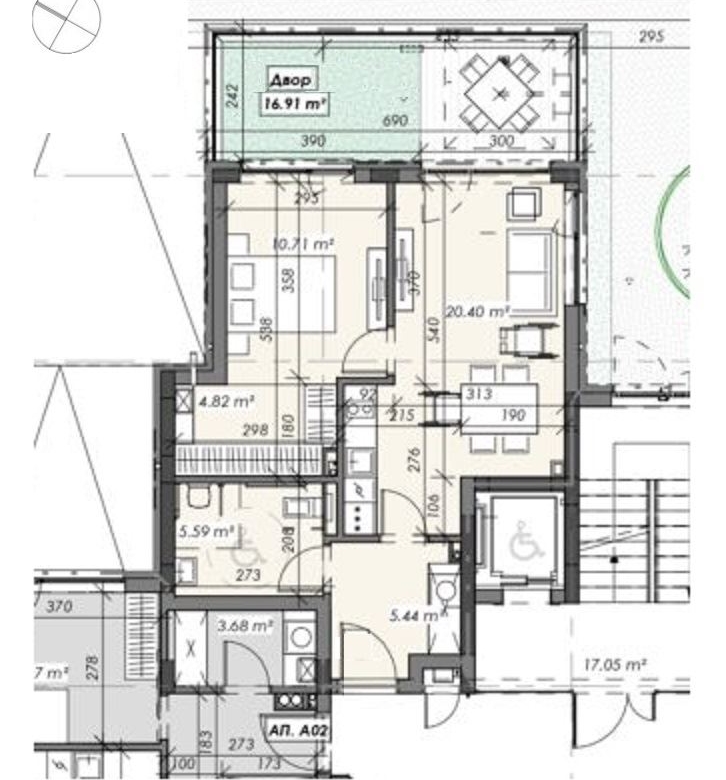 2-СТАЕН АПАРТАМЕНТ 68 М² СЪС СОБСТВЕН ДВОР В КВ.ОВЧА КУПЕЛ - 0