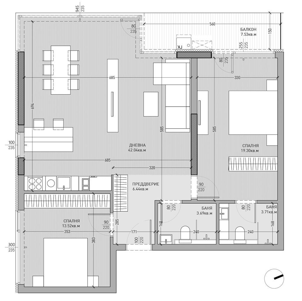 3-СТАЕН АПАРТАМЕНТ 133 М² В ПОЛИТЕ НА ВИТОША - 0