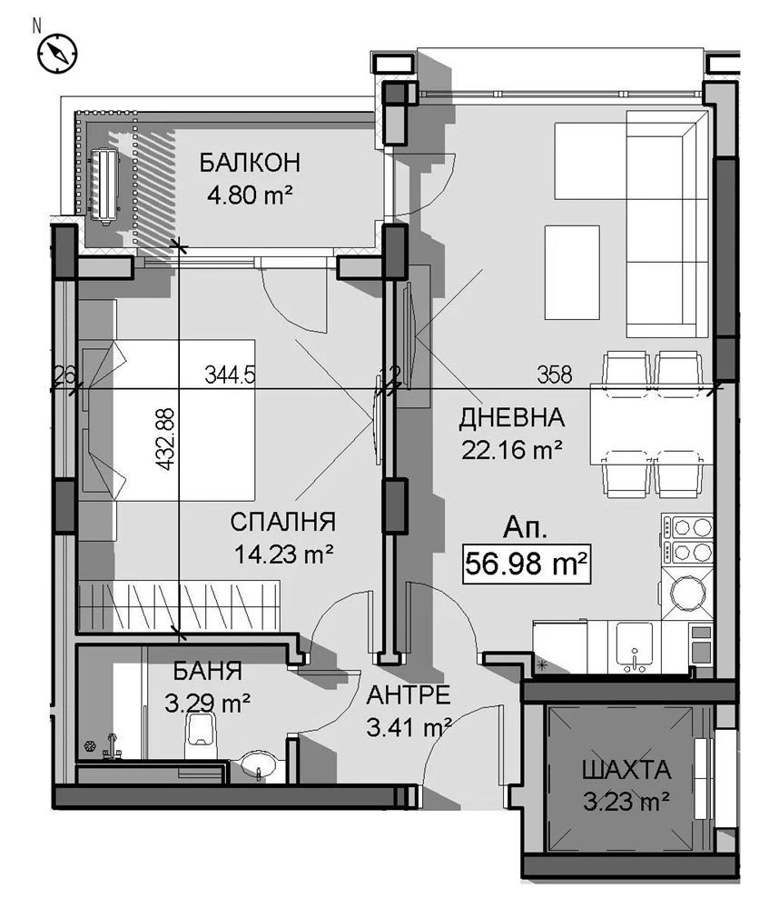 2-СТАЕН АПАРТАМЕНТ 66 М² В ПОЛИТЕ НА ВИТОША - 0