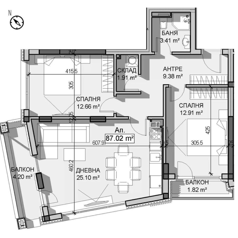 3-СТАЕН АПАРТАМЕНТ 101 М² В ПОЛИТЕ НА ВИТОША - 0