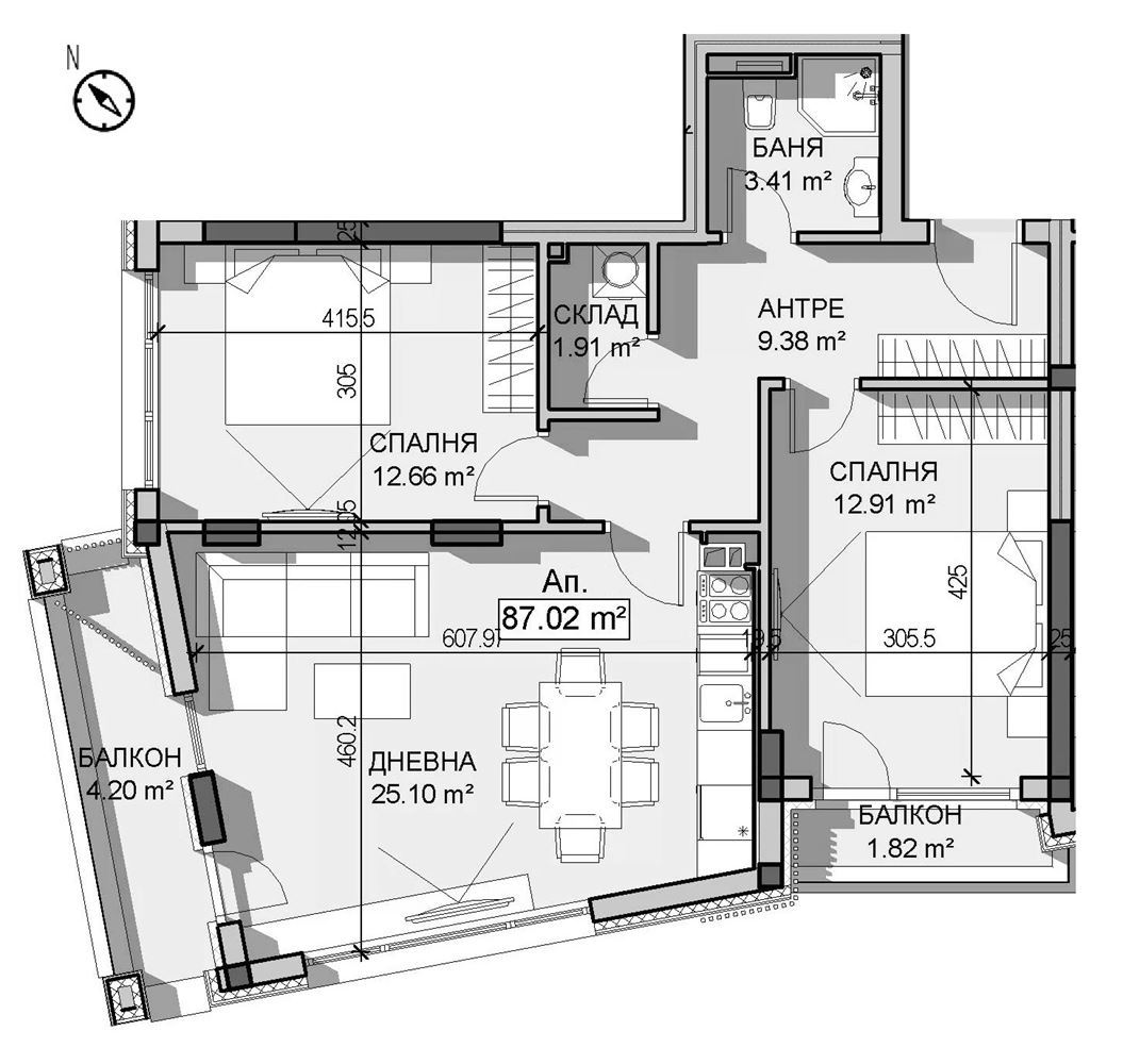 3-СТАЕН АПАРТАМЕНТ 101 М² В ПОЛИТЕ НА ВИТОША - 0