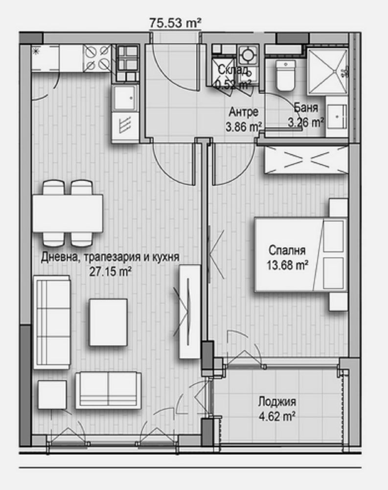 2-СТАЕН АПАРТАМЕНТ 76 М² ДО ЗООПАРКА - 0