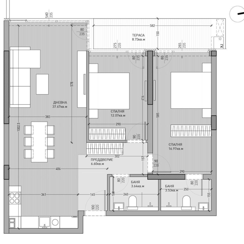 3-СТАЕН АПАРТАМЕНТ 122 М² В ПОЛИТЕ НА ВИТОША - 0