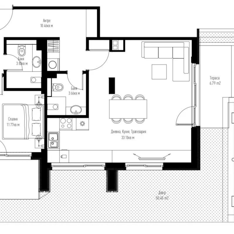 3-СТАЕН АПАРТАМЕНТ 121 М² СЪС СОБСТВЕН ДВОР В МАНАСТИРСКИ ЛИВАДИ ИЗТОК - 0