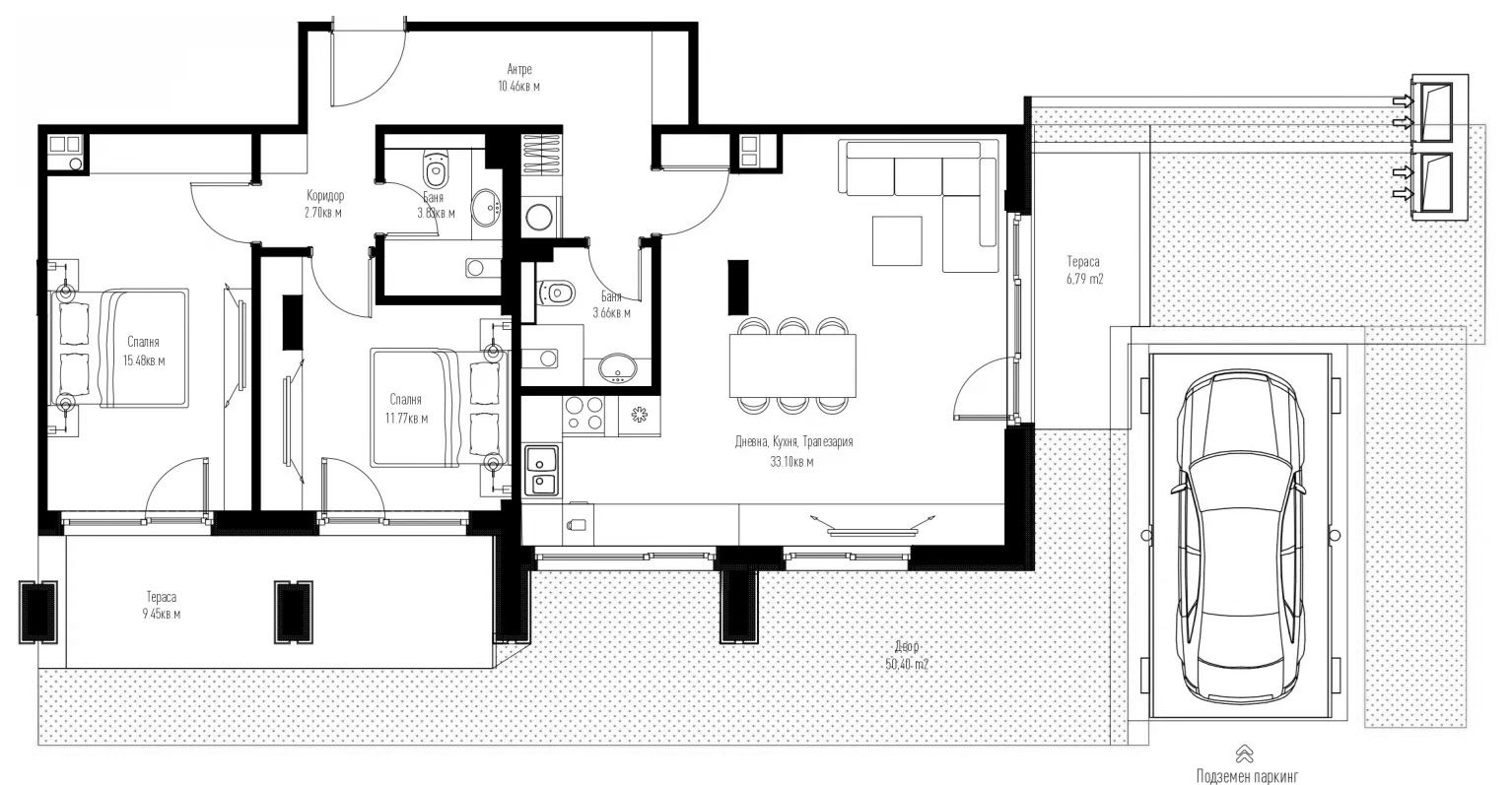 3-СТАЕН АПАРТАМЕНТ 121 М² СЪС СОБСТВЕН ДВОР В МАНАСТИРСКИ ЛИВАДИ ИЗТОК - 0