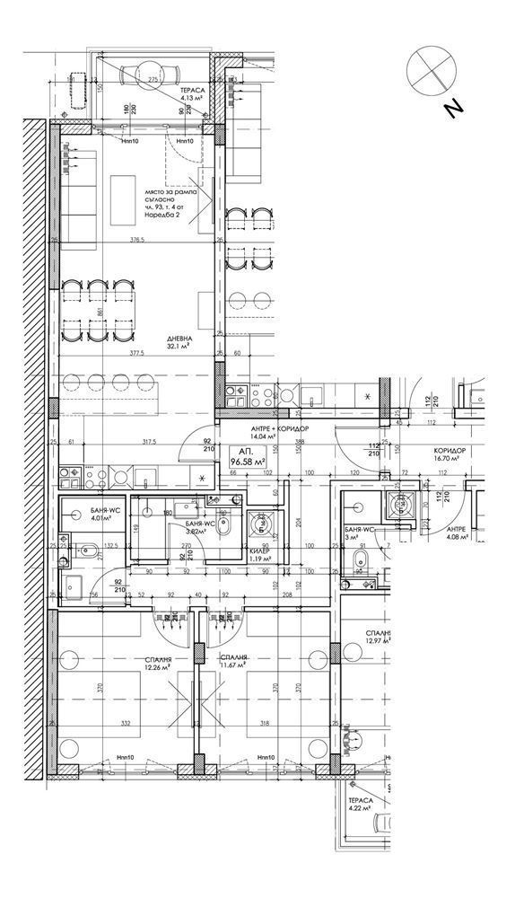 3-СТАЕН АПАРТАМЕНТ 114 М2 ДО ЗАПАДЕН ПАРК - 0