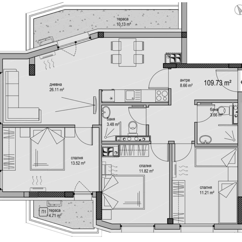 4-СТАЕН АПАРТАМЕНТ 132 М² В Ж.К. ОВЧА КУПЕЛ - 0