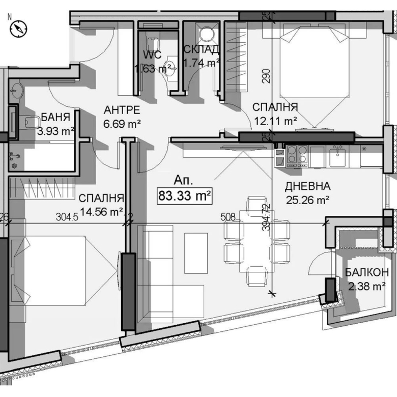 3-СТАЕН АПАРТАМЕНТ 97 М² В ПОЛИТЕ НА ВИТОША - 0
