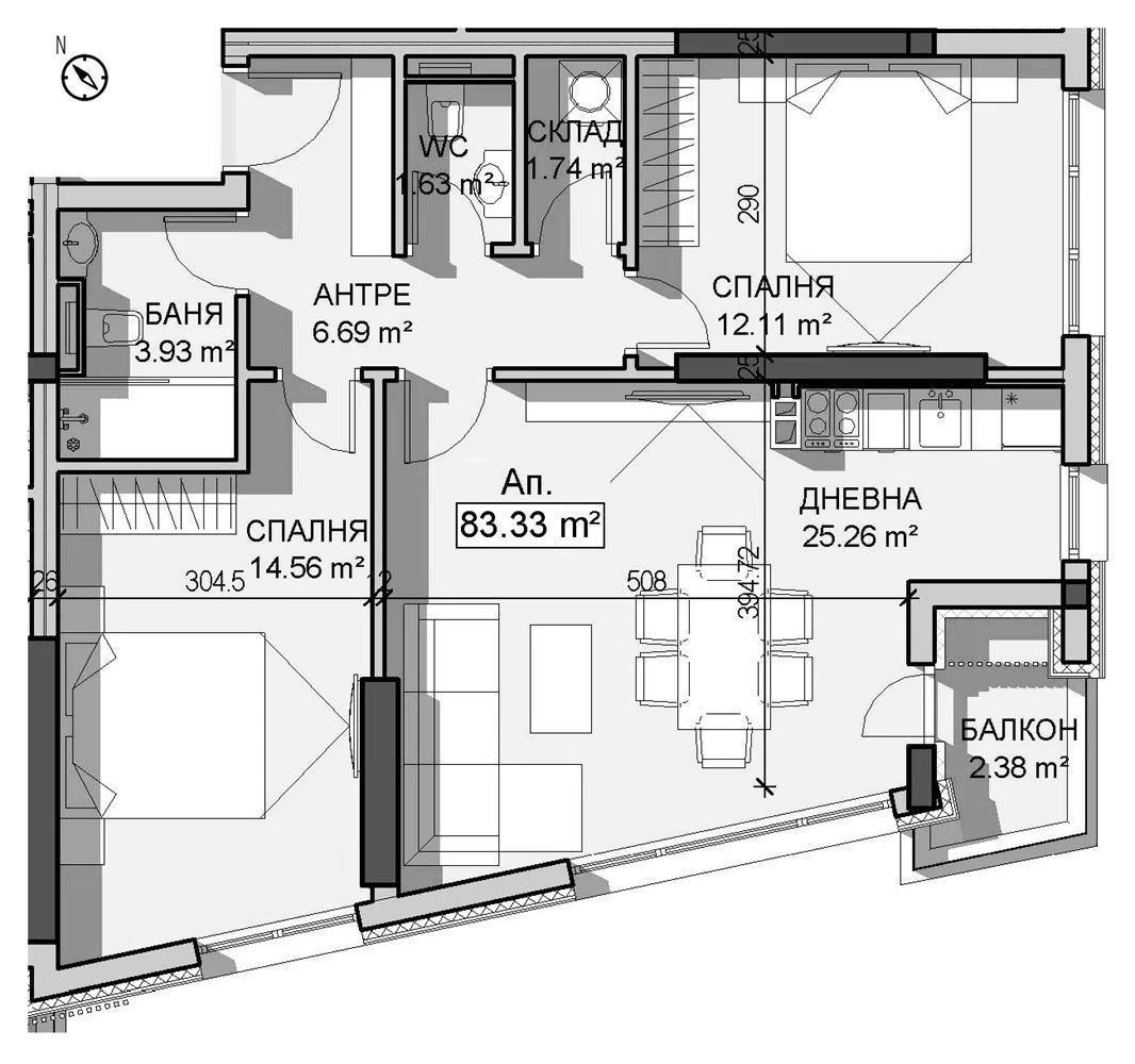 3-СТАЕН АПАРТАМЕНТ 97 М² В ПОЛИТЕ НА ВИТОША - 0