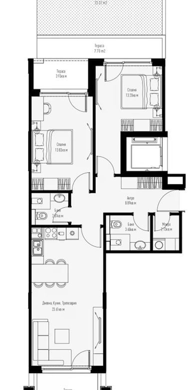 3-СТАЕН АПАРТАМЕНТ 102 М² СЪС СОБСТВЕН ДВОР В МАНАСТИРСКИ ЛИВАДИ ИЗТОК - 0