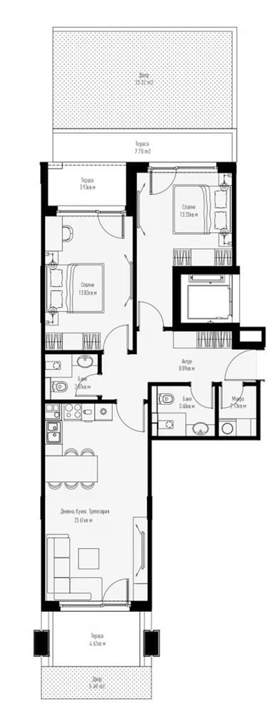 3-СТАЕН АПАРТАМЕНТ 102 М² СЪС СОБСТВЕН ДВОР В МАНАСТИРСКИ ЛИВАДИ ИЗТОК - 0