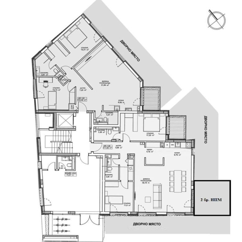 3-СТАЕН АПАРТАМЕНТ 130 М² СОБСТВЕН ДВОР 110 М² В КВ. ПАВЛОВО - 0