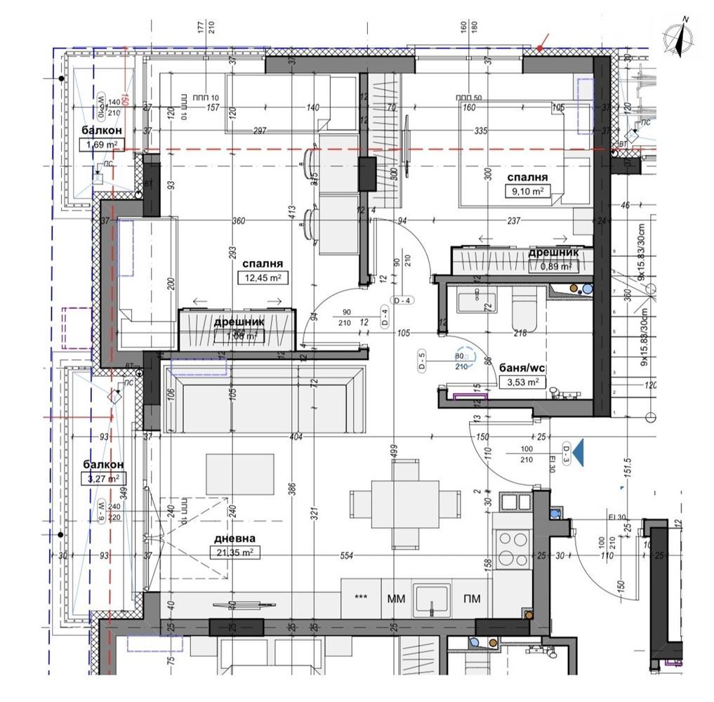 3-СТАЕН АПАРТАМЕНТ 80 М2 ДО ПАРК ЗАИМОВ - 0