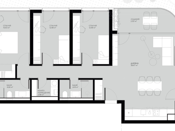 4-СТАЕН АПАРТАМЕНТ 156 М² ДО МЕТРОСТАНЦИЯ МИЗИЯ - 0