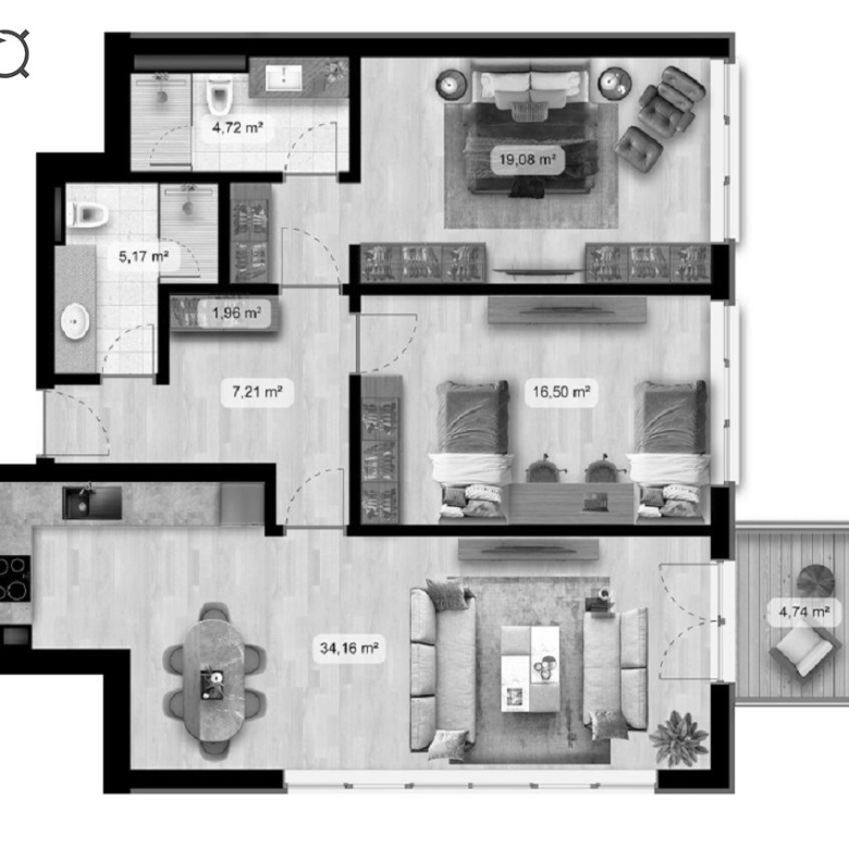 3-СТАЕН АПАРТАМЕНТ 148 М² В ПОЛИГОНА - 0