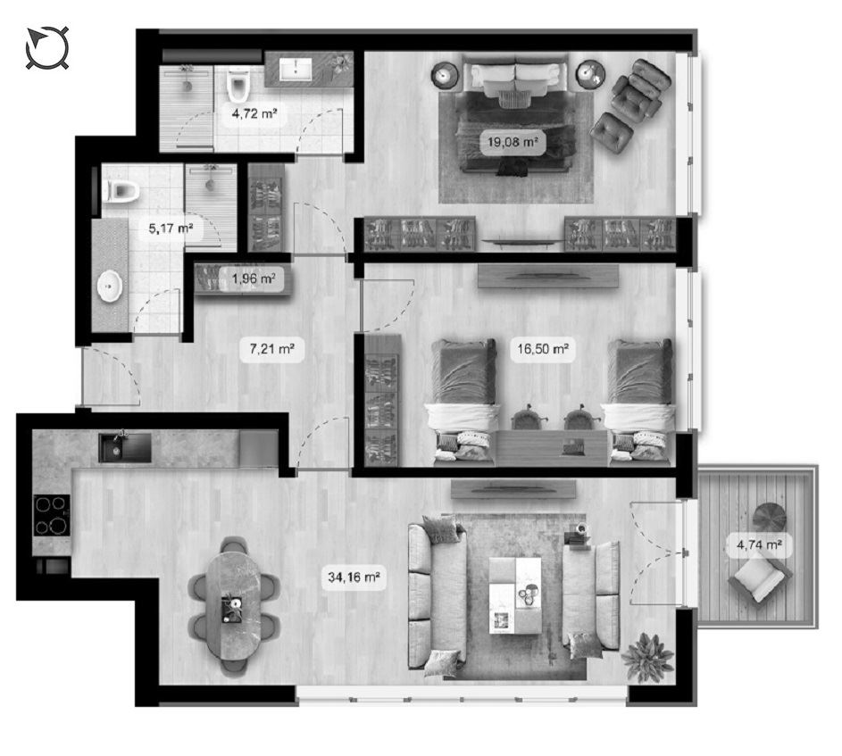 3-СТАЕН АПАРТАМЕНТ 148 М² В ПОЛИГОНА - 0