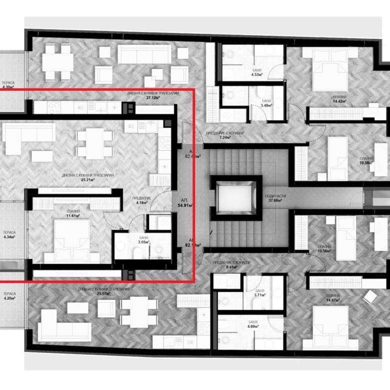 2-СТАЕН АПАРТАМЕНТ 68 М² ДО МЕТРОСТАНЦИЯ ЛЪВОВ МОСТ - 0