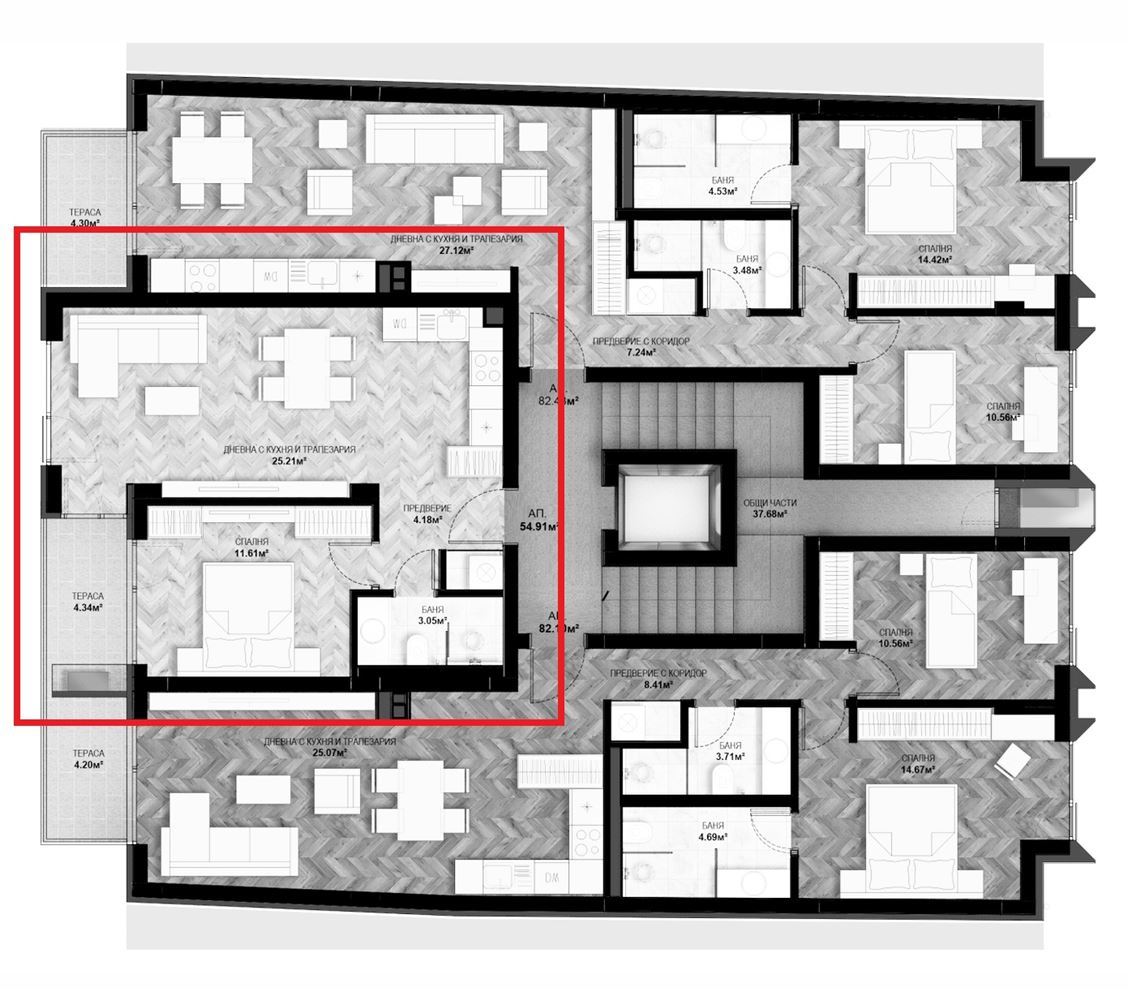 2-СТАЕН АПАРТАМЕНТ 68 М² ДО МЕТРОСТАНЦИЯ ЛЪВОВ МОСТ - 0